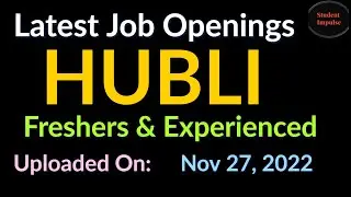 Hubli Jobs | Dharwad Jobs | Jobs in Hubli | Hubli Job Vacancy | Dharwad Job Vacancy Karnataka 271122