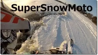 SuperMoToolz: Broke Through Ice! ( Snowmobile Ski Supermoto Dirt Bike )