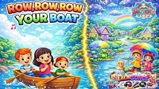 Row Row Row Your Boat ☔ Rain Version | Calm Nursery Rhyme for Kids | Rainy Day Sing-Along