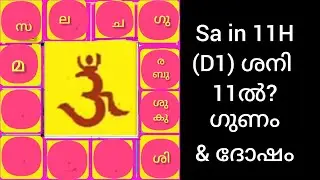 ശനി  Sa in 11th H (D1) 11 ൽ ഇവ ശ്രദ്ധിക്കണം. ജ്യോതിഷപാഠം -301 #trending #astrology 