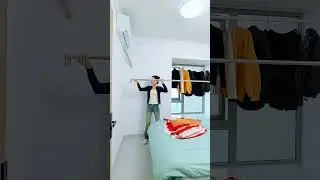 #No-drill installation #No-drill telescopic clothes drying rod