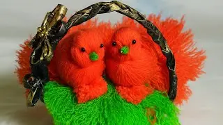 DIY Woolen Love Birds 🐦in Basket | Cute Yarn Bird Craft 💡 