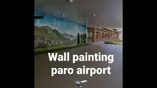 wall painting  paro airport  🛫 Bhutan 🇧🇹 #airport #shorts