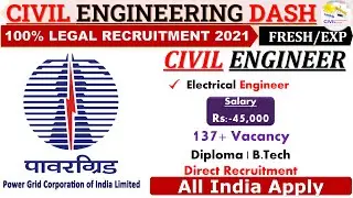 Powergrid Recruitment 2021 || Salary:- 45,000pm || Direct Recruitment || All india Apply || Engineer