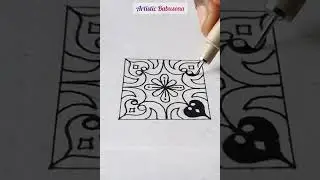 11/20 Square Mandala Pattern|| #20dayschallenge #shorts #artisticbabusona #art #artist #penart