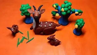 Miniature Deer 🦌 using Polymer Clay//Easy to make Clay Deer 🦌//Creative Clay Art Video