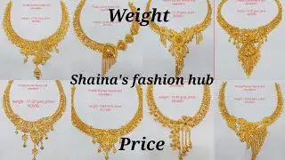 Latest Gold Necklace Chocker Design with weight and price 2021
