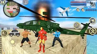 Iron Rope Hero Vice Town: Tank and Helicopter - Android Gameplay