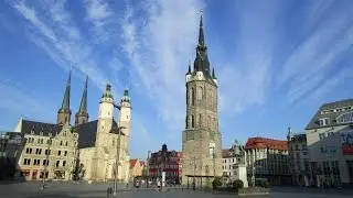 Город Halle - Галле. Вокзал и центр - Marktplatz. Путешествие по городам Германии.
