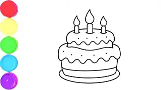 How to Draw Birthday Cake🎂 || Easy Drawing Birthday Cake Step by Step🎈 || Drawing For Kids & Toddler