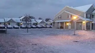 🌌 The Snow and Sky Look Beautiful at Dawn in Fetzner Square Apartments on Fetzner Road in Greece, N
