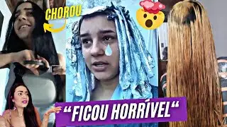 A PIOR DESCOLORAÇÃO DO CANAL! ELA DESTRUIU O CABELO EM CASA😭