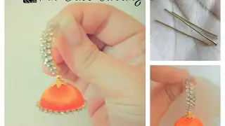 How to make I Pin base | earring jhumka at home - Tutorial