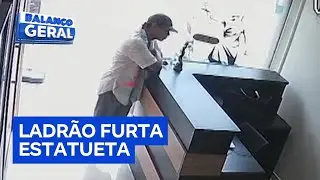 Ladr&atilde;o furta estatueta de escrit&oacute;rio de advocacia em Guarulhos, na Grande S&atilde;o Paulo