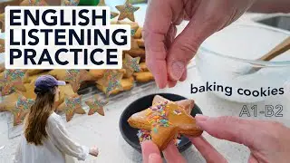 English Listening Practice | Baking cookies with my Mum (Kitchen Vocabulary)