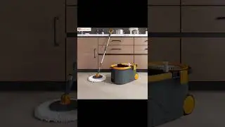 Spin Mop with Stainless Steel Wringer Easy Floor Cleaning Bucket Set with 2 Microfiber Refills &ndash;