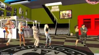 dancing bear with blondes AceCafe of Second Life