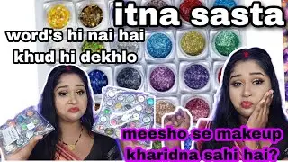 meesho glitter eyeshadow review|| glitter powder eyeshadow #glittereyemakeup #meeshoproduct