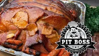 Pit Boss Apple Bacon Smoked Ham with Glazed Carrots