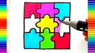 Drawing a puzzle | How to draw puzzle easy