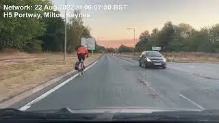 short drive home at dawn in milton keynes after the nightshift