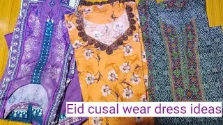 Eid cusal wear dress ideas with light weight designing//simple dress ideas//causal wear designing