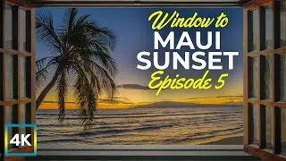 8 HRS Relaxing Window View to Maui Beach - 4K Sunset in Hawaii & Ocean Waves for Deep Sleep - #5