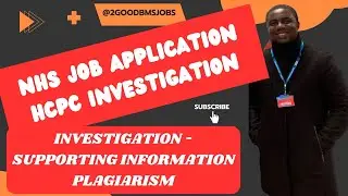NHS BMS JOB HCPC APPLICATION II SUPPORTING INFORMATION PLAGIARISM INVESTIGATION #scientist