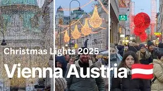 4k Walk:Magical Christmas Lights in Vienna 🇦🇹 | Winter Wonderland in Austria