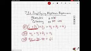 7.3d Simplifying Algebraic Expressions pp 235-236