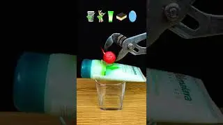 1000C Red Hot Ball Vs Rubber Bands Straws Sponge satisfying asmr experiment#shorts #trendingshorts