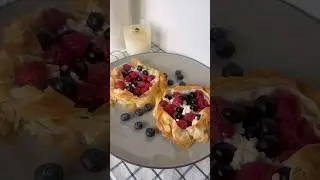 🫐Творожные слойки с ягодами: легкий десерт из теста фило/berry puff pastry filo pastry dessert