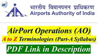 A to Z Terminology Definitions - AAI Airport Operations (PART-A Syllabus) | AAI ATC/AO |  AskCB