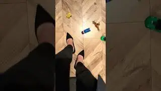 Secretary coming home and crushing toys careless #highheels