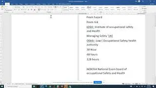 Introduction OF IOSH OSHA NEBOSH
