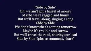 SIDE BY SIDE Oh we ain't got a barrel of money Lyrics Words text trending sing along song music