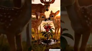 The deer saved the litchi fruit from drying up by the watering 😭 #ai #save #tree #water