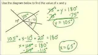 Finding the Value of Angles Formed by Intersecting Lines - Geometry
