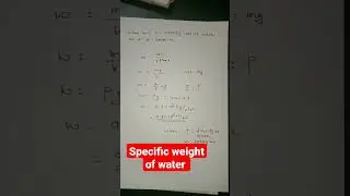 specific weight of water for GATE . IES UPSC SSC JE RRB JE .