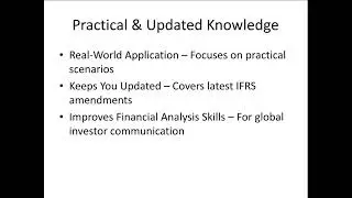 Benefits of Pursuing IFRS by CMA Sophia Peter