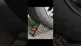 Crushing Crunchy & Soft Things by Car! EXPERIMENT Car vs Lighters cube #shorts