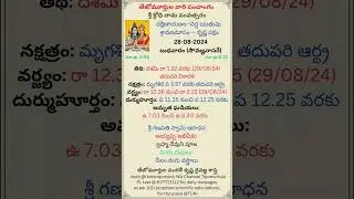 28th August telugu panchangam. #panchagam #panchangtoday #telugupanchangam #telugupanchangam2024