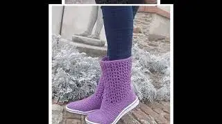 Háčkované boty - fotky