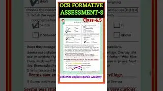 OCR FORMATIVE ASSESSMENT-8 Class-4/5 2025-26 Lastest l English Sparkle Academy Solution by Ashok sir
