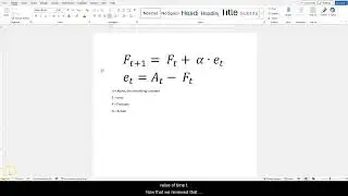 Exponential Smoothing Forecast in Excel