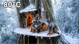 Cozy Snow Shelter Complete! 🌮 Taco Dinner + Fireplace Chill (With My Dog)