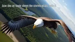 The bald eagle soars high