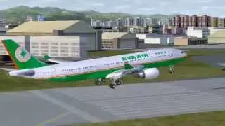 FSX Eva Air Airbus A330 Taipei Sungshan Airport Landing
