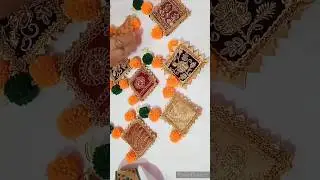 Diy pillow design bandhanwar from scrap sari lace || #festivaldiy #toran #bandhanwar #short