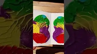 Squish art again painting with colorful acrylic colors is amazing